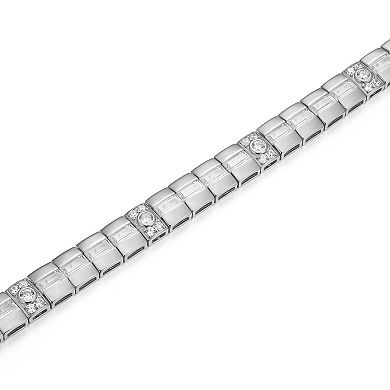 Classic Treasures Men's Sterling Silver Cubic Zirconia Bracelet