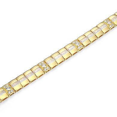 Classic Treasures Men's 18k Gold Over Silver Cubic Zirconia Bracelet