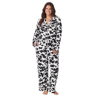 Plus Size Beauty Sleep Social Valentina Long Sleeve Notch Pajama Top & Pajama Pants Set