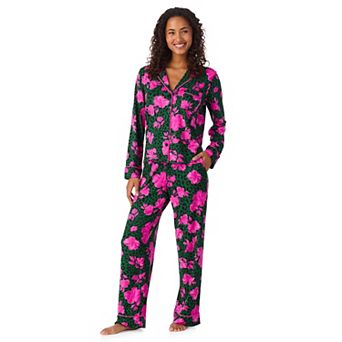 Women's Beauty Sleep Social Valentina Long Sleeve Notch Pajama Top & Pajama Pants Set