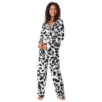 Women's Beauty Sleep Social Valentina Long Sleeve Notch Pajama Top & Pajama Pants Set