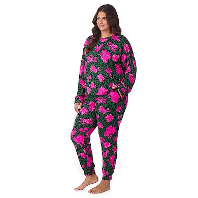Plus Size Beauty Sleep Social Madison Long Sleeve Pajama Top & Pajama Joggers Set