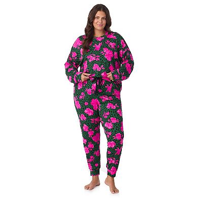 Plus Size Beauty Sleep Social Madison Long Sleeve Pajama Top & Pajama Joggers Set
