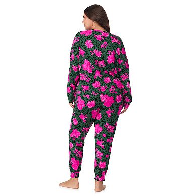 Plus Size Beauty Sleep Social Madison Long Sleeve Pajama Top & Pajama Joggers Set
