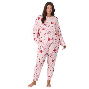 Plus Size Beauty Sleep Social Madison Long Sleeve Pajama Top & Pajama Joggers Set