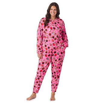 Plus Size Beauty Sleep Social Madison Long Sleeve Pajama Top & Pajama Joggers Set