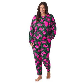 Plus Size Beauty Sleep Social Madison Long Sleeve Pajama Top & Pajama Joggers Set