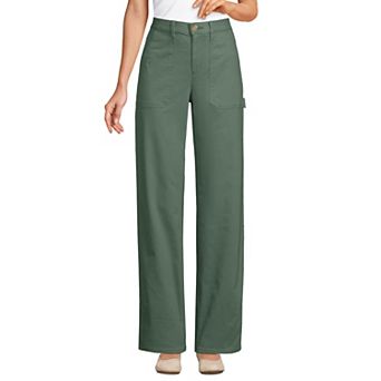 Women's Lands' End Herringbone Chino High Rise Utility Pants