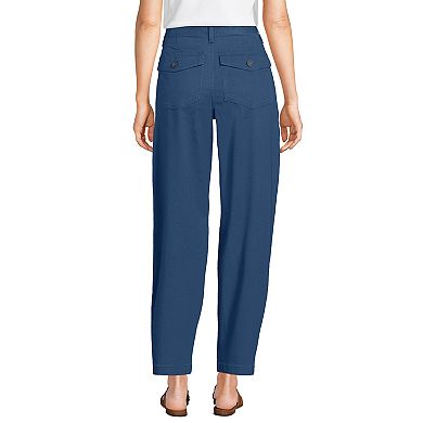 Women's Regular Lands' End High Rise Barrel Leg Utility Ankle Pants