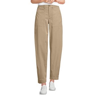 Women's Lands' End High Rise Barrel Leg Utility Ankle Pants