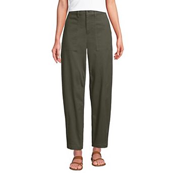 Women's Lands' End High Rise Barrel Leg Utility Ankle Pants