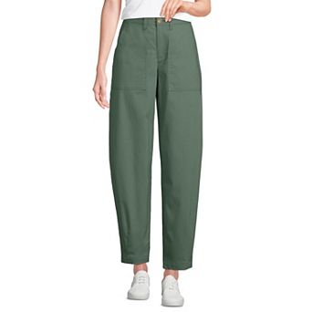 Women's Lands' End High Rise Barrel Leg Utility Ankle Pants