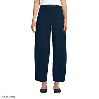 Women's Lands' End High Rise Barrel Leg Utility Ankle Pants