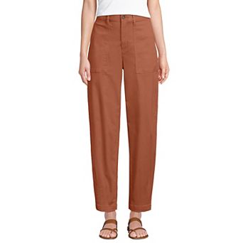 Women's Lands' End High Rise Barrel Leg Utility Ankle Pants