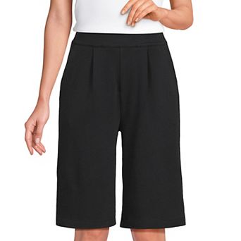 Women's Lands' End High Rise Pleated 12 in Bermuda Shorts