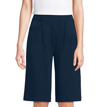 Women's Lands' End High Rise Pleated 12 in Bermuda Shorts
