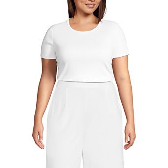 Plus Size Lands' End High Rise 12 in Pleated Bermuda Shorts