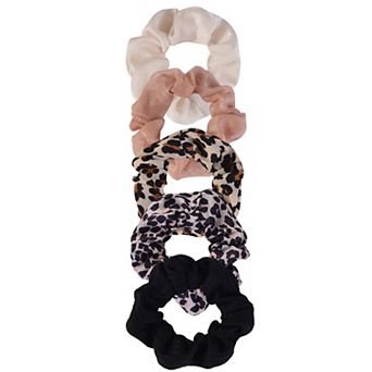Emberly 5 pc Assorted Animal Print Fabric Scrunchie Set