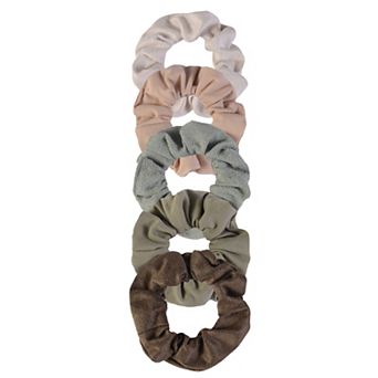Emberly 5 pc Assorted Fabric Scrunchie Set