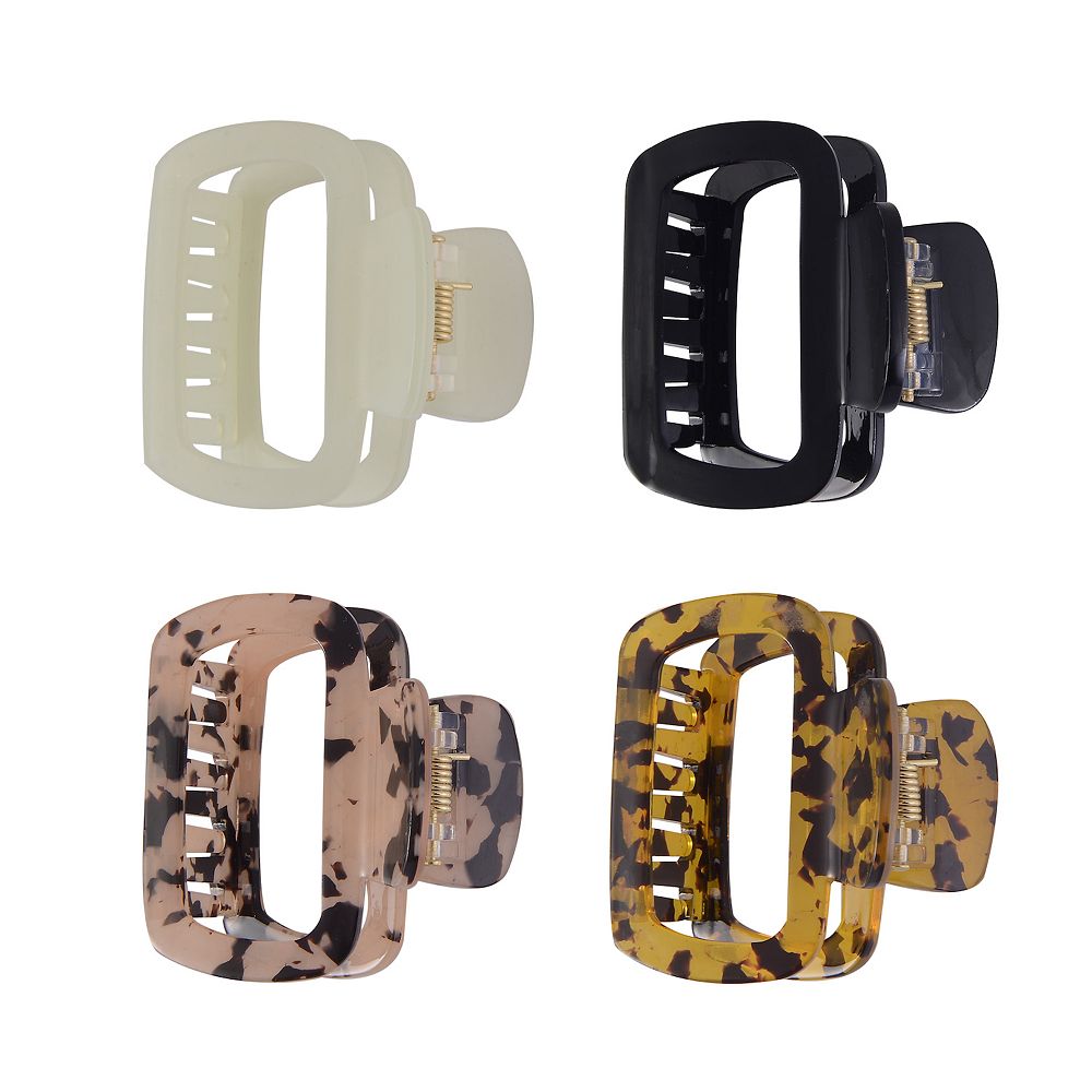 Emberly 4-pc. Square Hair Claw Clips Set