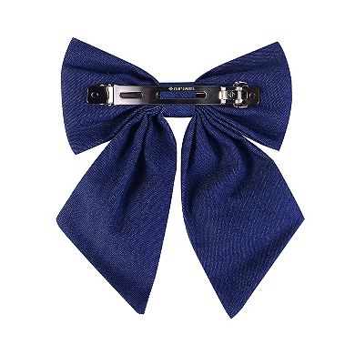 Emberly Denim Fabric Bow Barrette