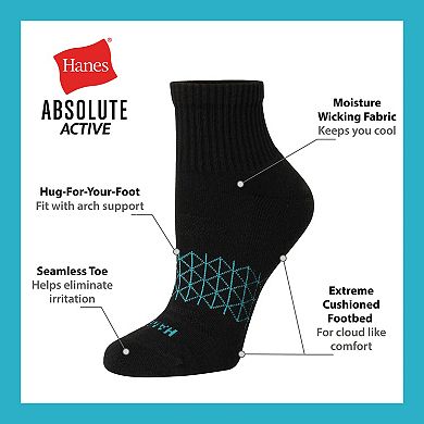 Women's Hanes® 4+1 Bonus Pack Ankle Socks, Ultimate Absolute Active Socks