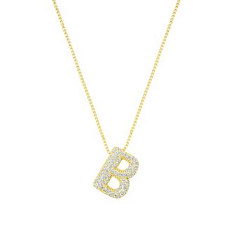 Adornia 14k Gold Plated Pave Bubble Letter Necklace