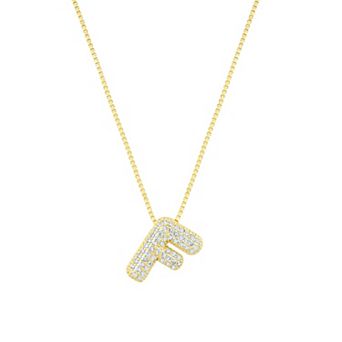 Adornia 14k Gold Plated Pave Bubble Letter Necklace