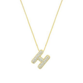 Adornia 14k Gold Plated Pave Bubble Letter Necklace