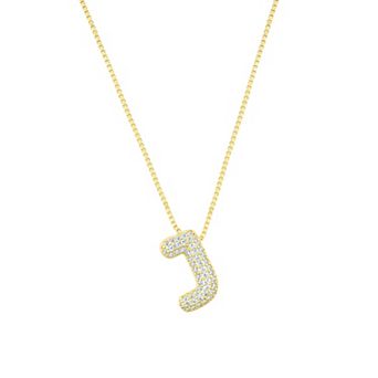 Adornia 14k Gold Plated Pave Bubble Letter Necklace