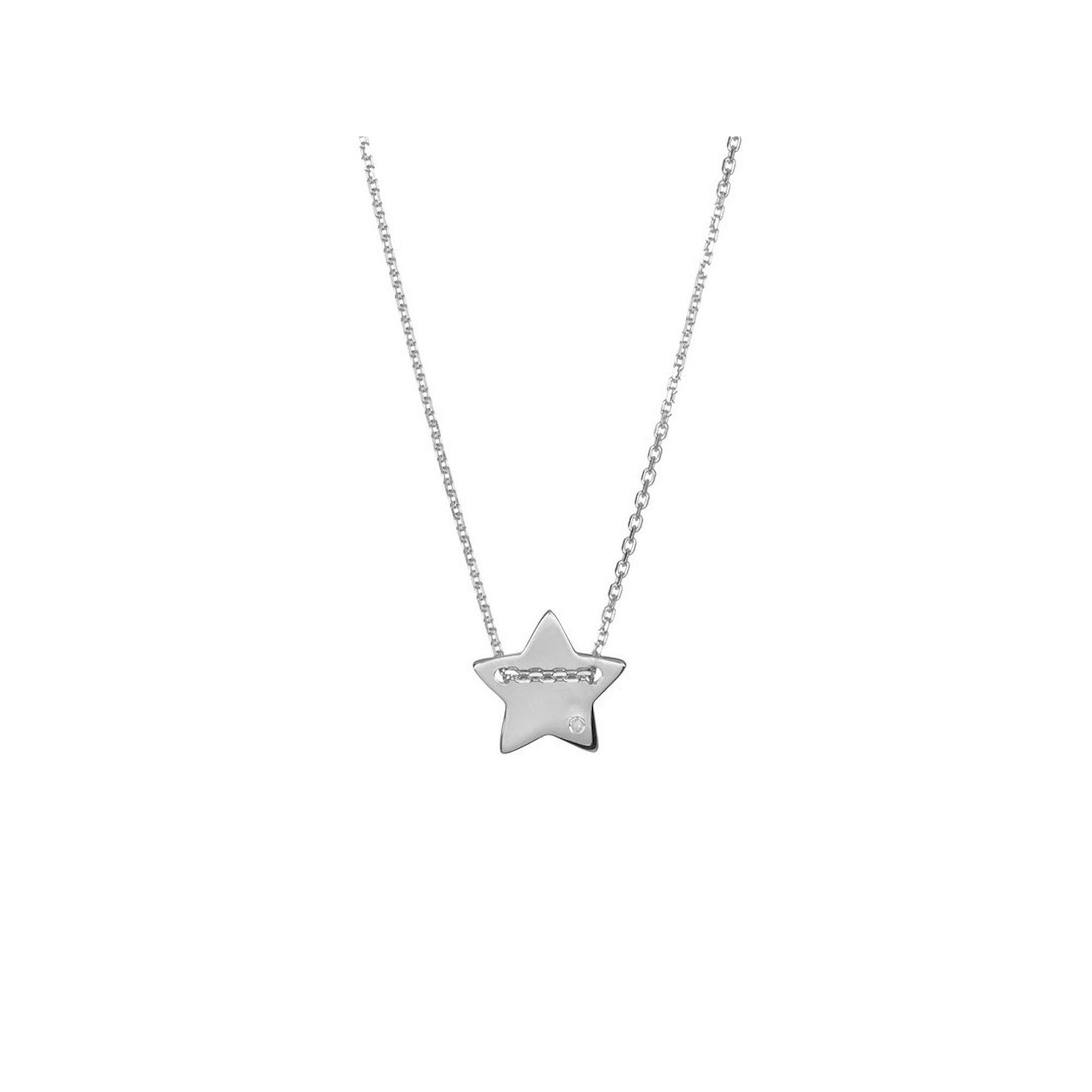 Adornia Star Charm Necklace, Womens, Size: 16-18 ADJ, Silver Tone