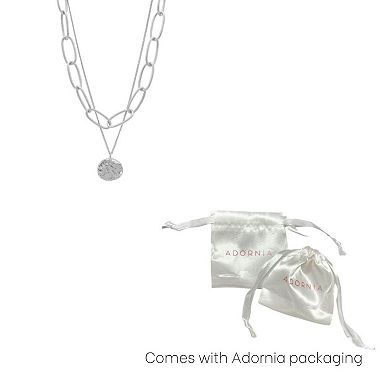 Adornia Oval Link Chain & Coin Pendant Layered Necklace