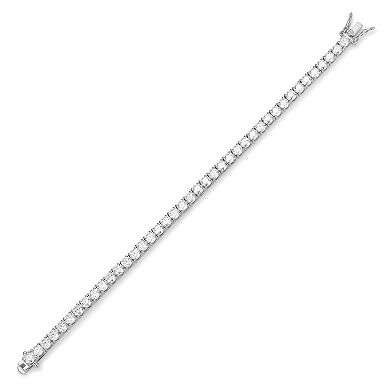 Classic Treasures Sterling Silver Lab-Created Moissanite Tennis Bracelet