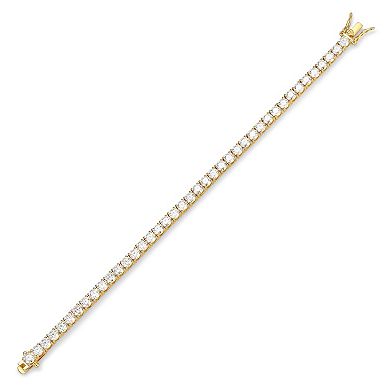 Classic Treasures 18k Gold Plated Silver Lab-Created Moissanite Tennis Bracelet