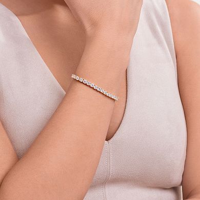 Classic Treasures 18k Gold Plated Silver Lab-Created Moissanite Tennis Bracelet