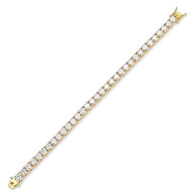 Classic Treasures 18k Gold Plated Silver Lab-Created Moissanite Tennis Bracelet
