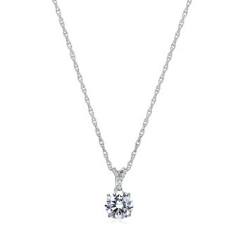 Classic Treasures Sterling Silver Lab-Created Moissanite Pendant Necklace