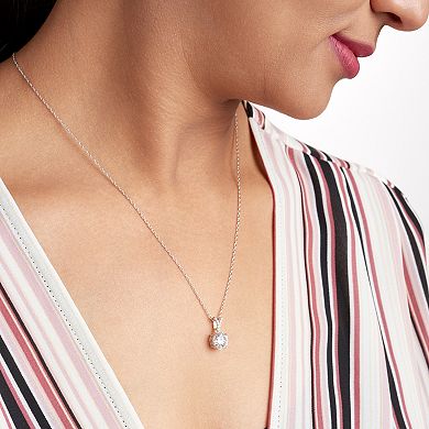 Classic Treasures Sterling Silver Lab-Created Moissanite Pendant Necklace