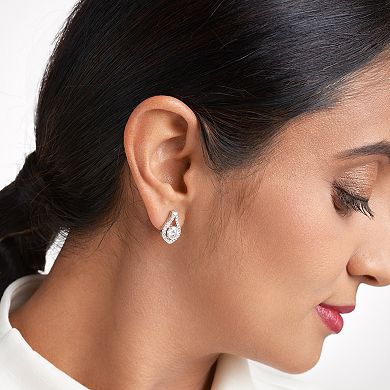 Classic Treasures Sterling Silver Lab-Created Moissanite Teardrop Earrings