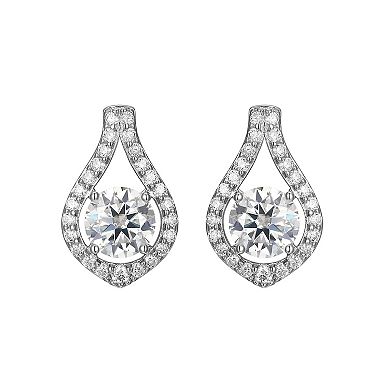 Classic Treasures Sterling Silver Lab-Created Moissanite Teardrop Earrings