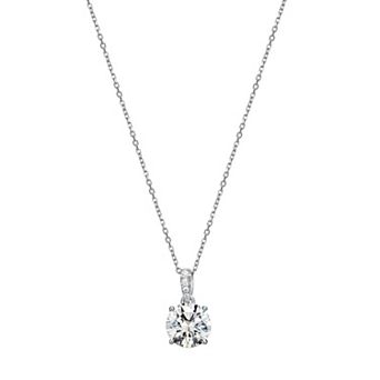 Classic Treasures Sterling Silver Lab-Created Moissanite Pendant Necklace
