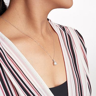 Classic Treasures Sterling Silver Lab-Created Moissanite Pendant Necklace