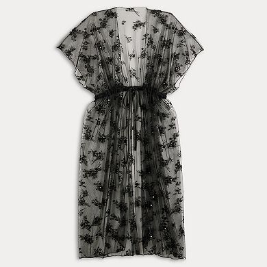 Women's CHARLOTTE DANIEL Flocked Floral Kimono