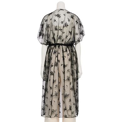 Women's CHARLOTTE DANIEL Flocked Floral Kimono