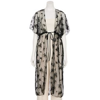 Women's CHARLOTTE DANIEL Flocked Floral Kimono