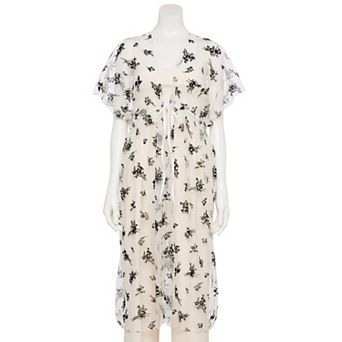 Women's CHARLOTTE DANIEL Flocked Floral Kimono