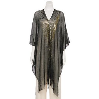 Women's CHARLOTTE DANIEL Sequin Collared Poncho