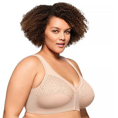 Plus Size Glamorise Bra MagicLift Front-Closure Wirefree Racerback Bra 1206