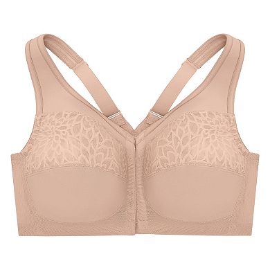 Plus Size Glamorise Bra MagicLift Front-Closure Wirefree Racerback Bra 1206