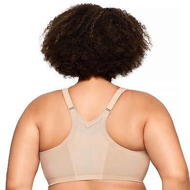 Plus Size Glamorise Bra MagicLift Front-Closure Wirefree Racerback Bra 1206